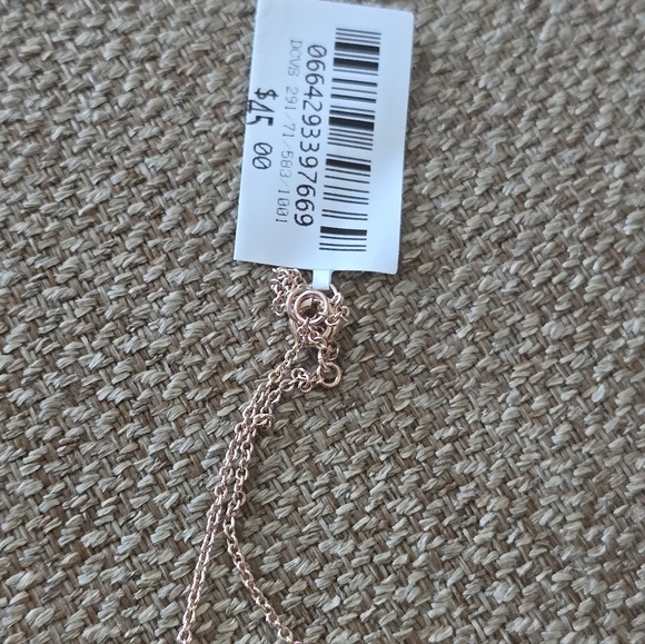 Macy's Elegant Rose Gold Necklace Crystal Pendant New - Picture 5 of 7